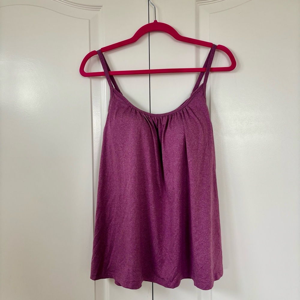 Purple 32 Degrees Cool Flowy Bra Cami, Medium